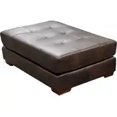 9945 Ottoman in Poncho Walnut Top Grain Leather